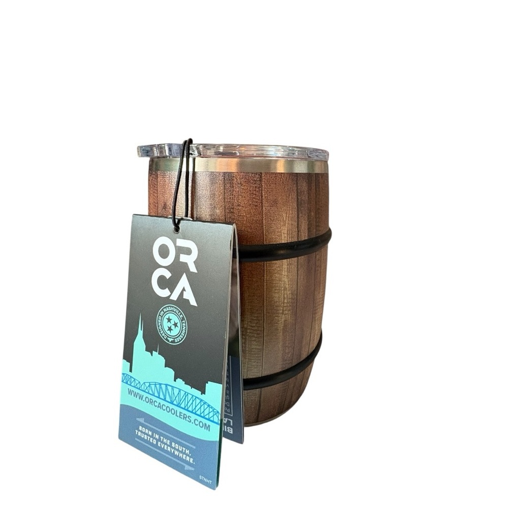 Orca Wooden Barrel Tumbler.